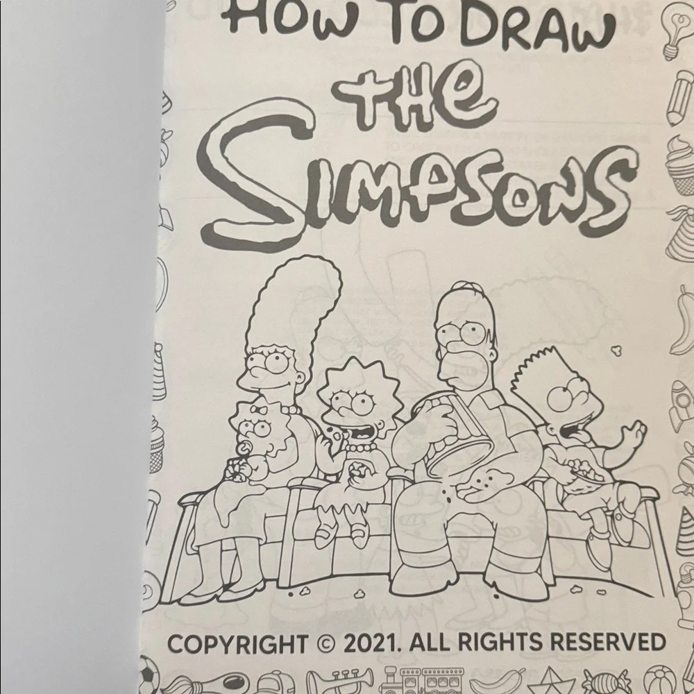 The Simpsons How To Draw Book - Pink Cover Kids Beginners Cartoon Art Book Gift